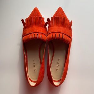 Fringe suede flats